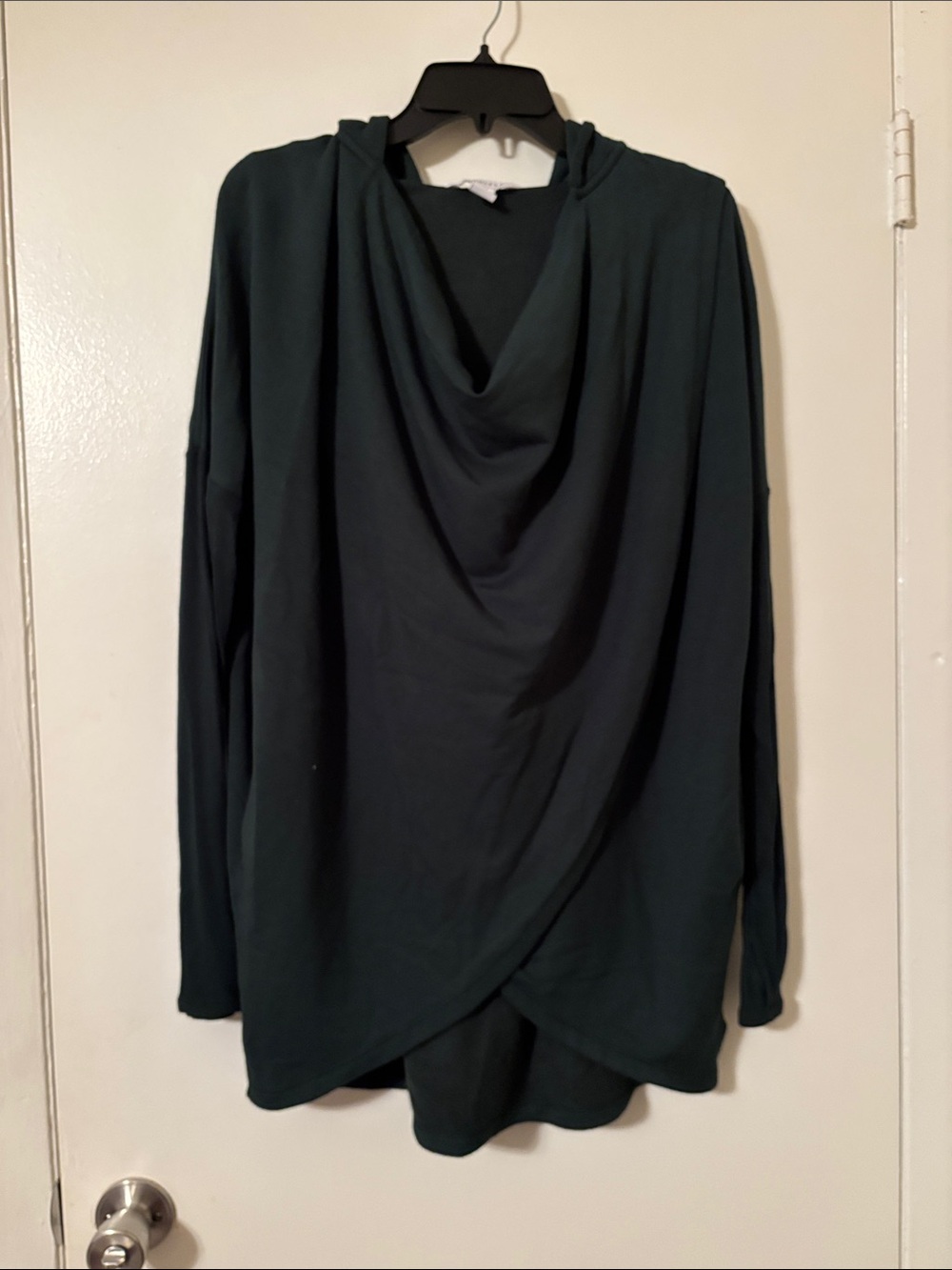 Athleta Purana Seaweed Snack Draped Cowl Wrap Hoodie Sweater